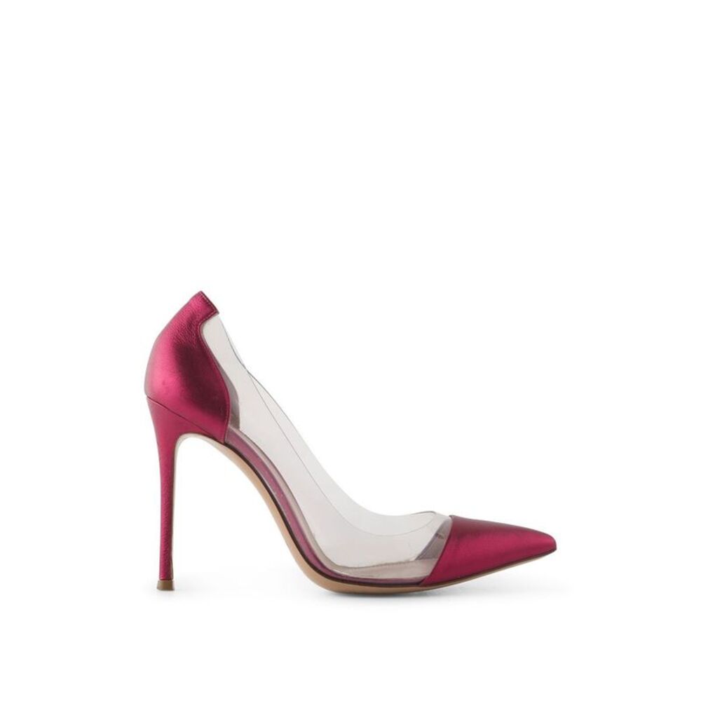 Gianvito Rossi Metallic Pink Leather And PVC Pumps